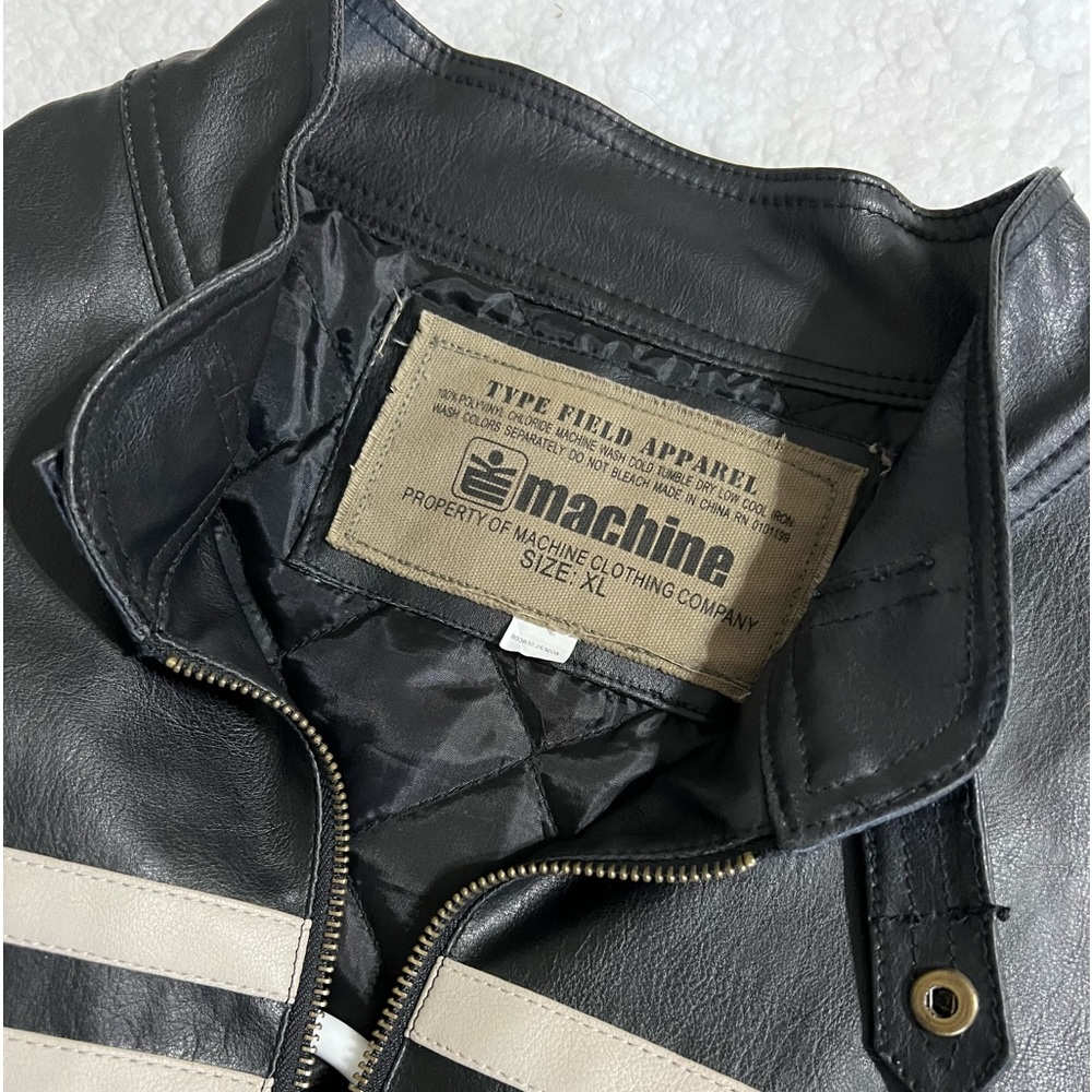 Men’s Motorcycle Jacket, Machine brand, Vegan Faux Black Leather